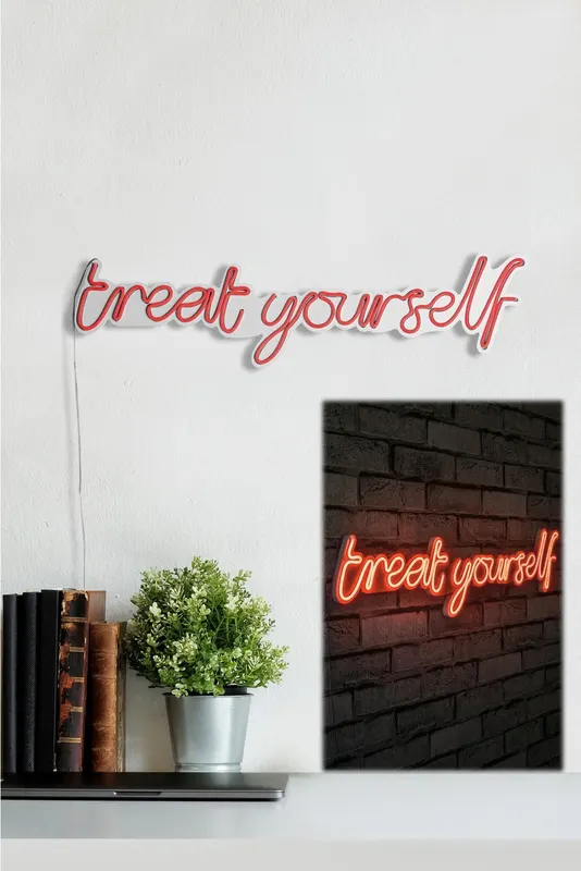 Lampă neon Treat Yourself, Diverse culori, 71x20x2 cm - Roșu