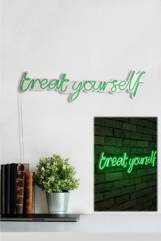 Lampă neon Treat Yourself, Diverse culori, 71x20x2 cm - Verde