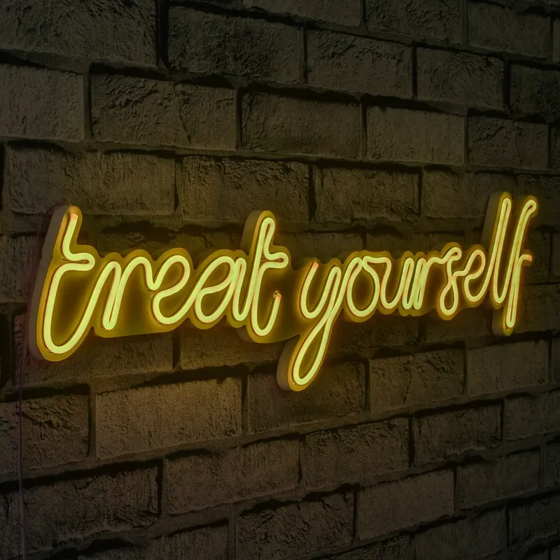 Lampă neon Treat Yourself, Diverse culori, 71x20x2 cm - Galben