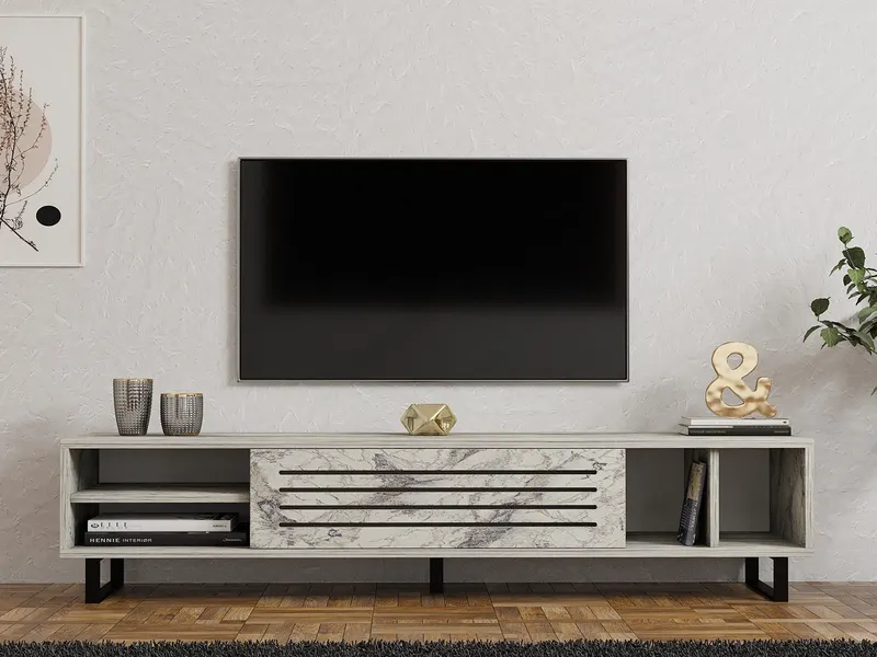 Comodă TV Safir, Diverse culori, 160x40x35 cm - Freesia marble
