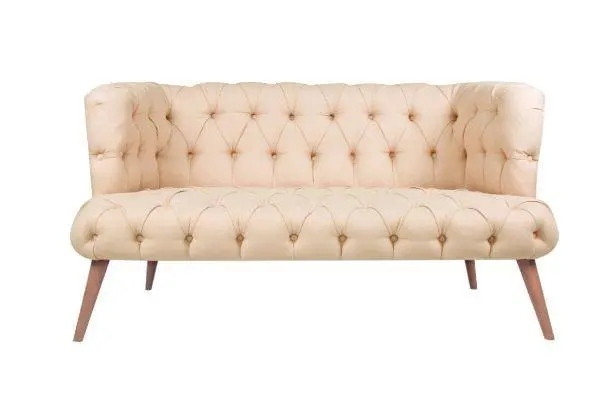 Canapea fixă 2 locuri West Monroe, Diverse culori, 140x75x76 cm - Crem