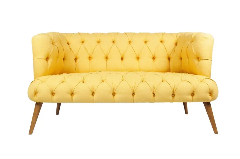 Canapea fixă 2 locuri West Monroe, Diverse culori, 140x75x76 cm - Galben