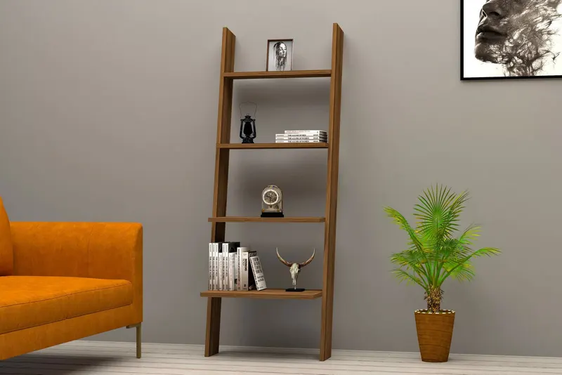 Bibliotecă Solid, Diverse culori, 56x30x150 cm - Nuc