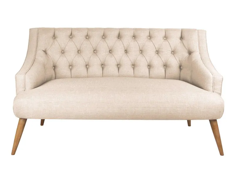 Canapea fixă 2 locuri Lamont, Diverse culori, 140x74x80 cm - Crem