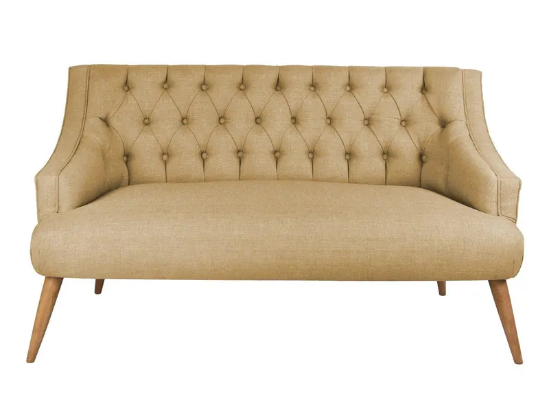 Canapea fixă 2 locuri Lamont, Diverse culori, 140x74x80 cm - Milky brown