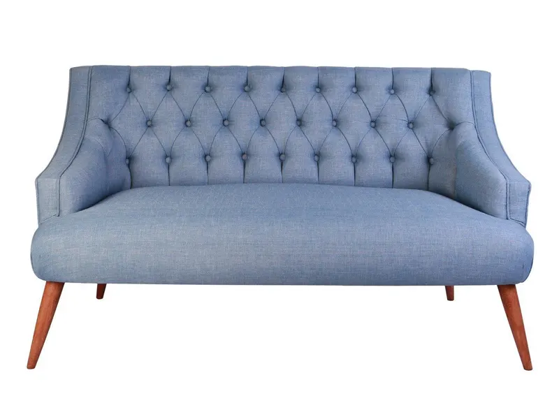 Canapea fixă 2 locuri Lamont, Diverse culori, 140x74x80 cm - Indigo blue
