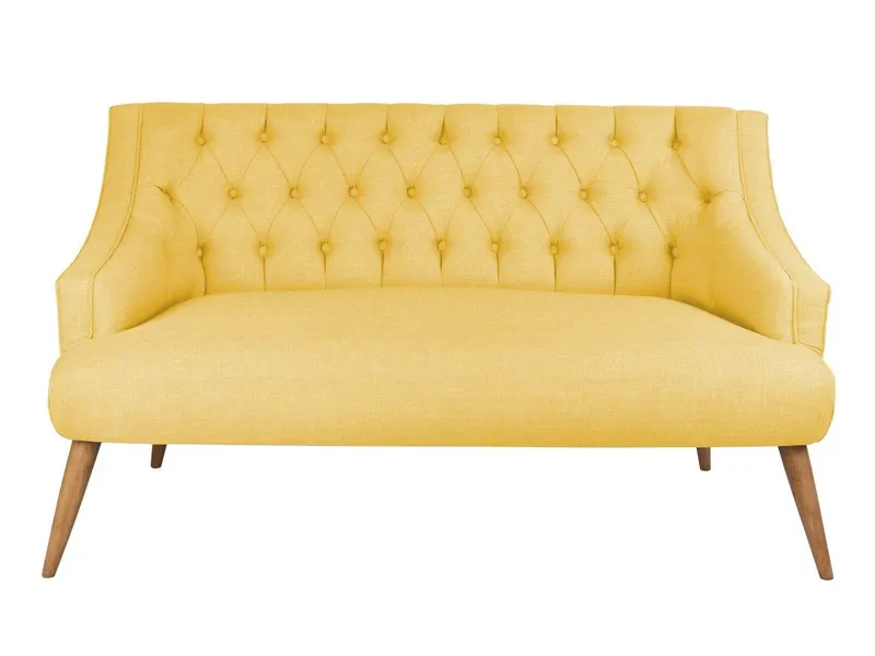 Canapea fixă 2 locuri Lamont, Diverse culori, 140x74x80 cm - Galben
