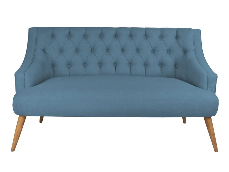 Canapea fixă 2 locuri Lamont, Diverse culori, 140x74x80 cm - Night blue