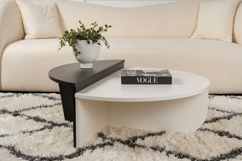 Măsuță de cafea Orion, Diverse culori, 90x60x30 cm - Wood white - Wood black