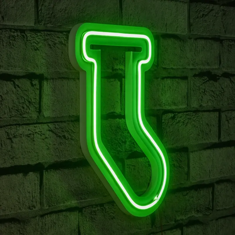 Lampă neon Socks, Diverse culori, 18x24x2 cm - Verde