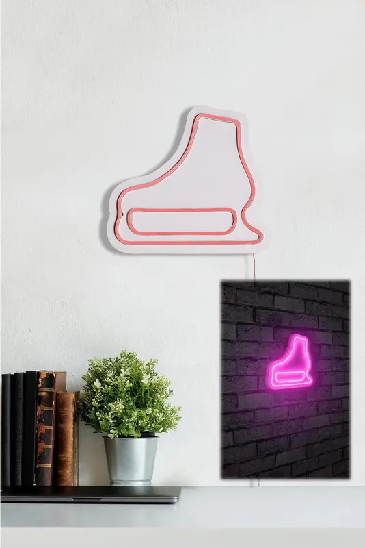 Lampă neon Ice-Skate, Diverse culori, 25x22x2 cm - Roz