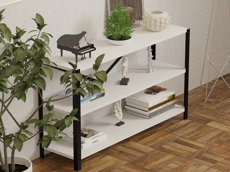 Bibliotecă Derby, Diverse culori, 103x30x60 cm - Alb