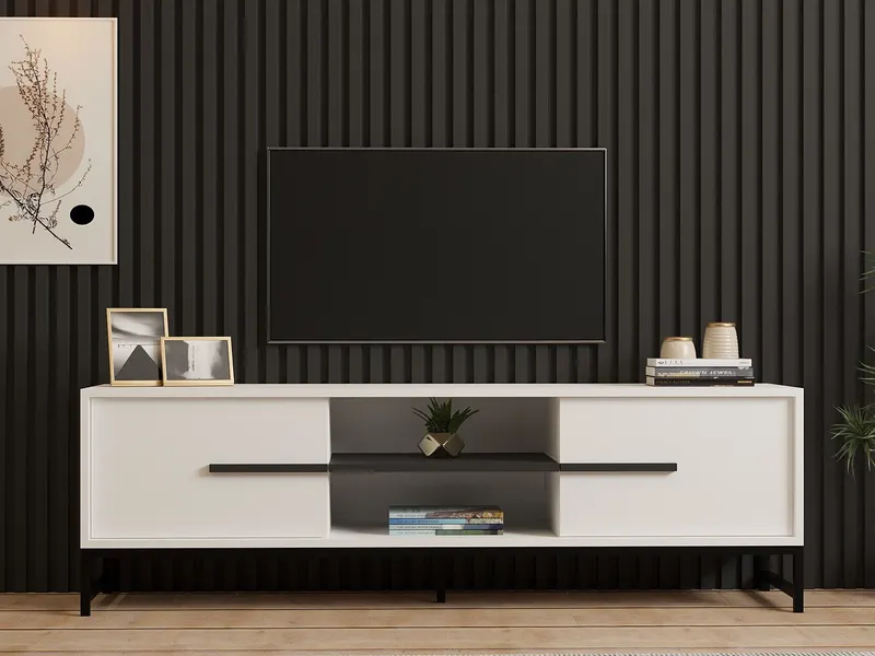 Comodă TV Mono, Diverse culori, 160x40x50 cm - Alb
