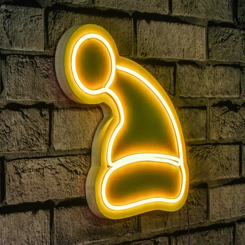 Lampă neon Santa Claus, Diverse culori, 28x26x2 cm - Galben
