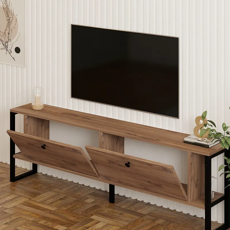 Comodă TV Ahu, Diverse culori, 160x25x50 cm - Pin atlantic