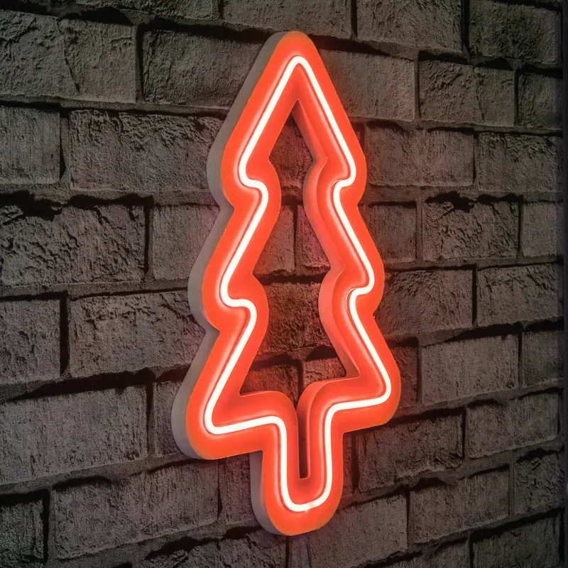 Lampă neon Christmas pin, Diverse culori, 21x30x2 cm - Roșu