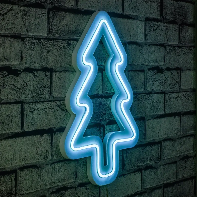 Lampă neon Christmas pin, Diverse culori, 21x30x2 cm - Albastru