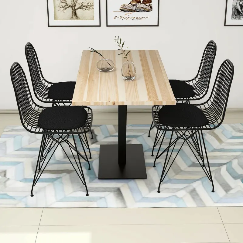 Masă cu scaune 5 bucăți Sun, Diverse culori, 130x66x77 cm - Silverbirch - Negru