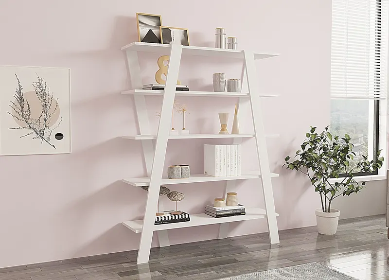 Bibliotecă Conde, Diverse culori, 120x25x150 cm - Alb