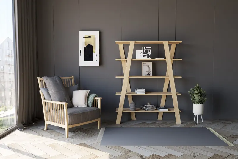 Bibliotecă Conde, Diverse culori, 120x25x150 cm - Stejar safir