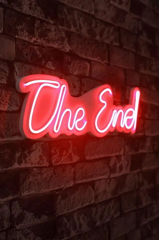 Lampă neon The End, Diverse culori, 16x50x2 cm - Roșu