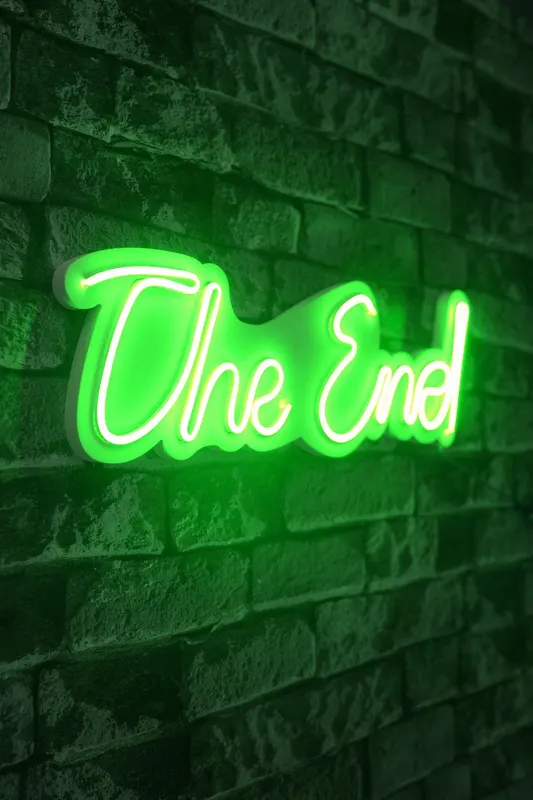 Lampă neon The End, Diverse culori, 16x50x2 cm - Verde