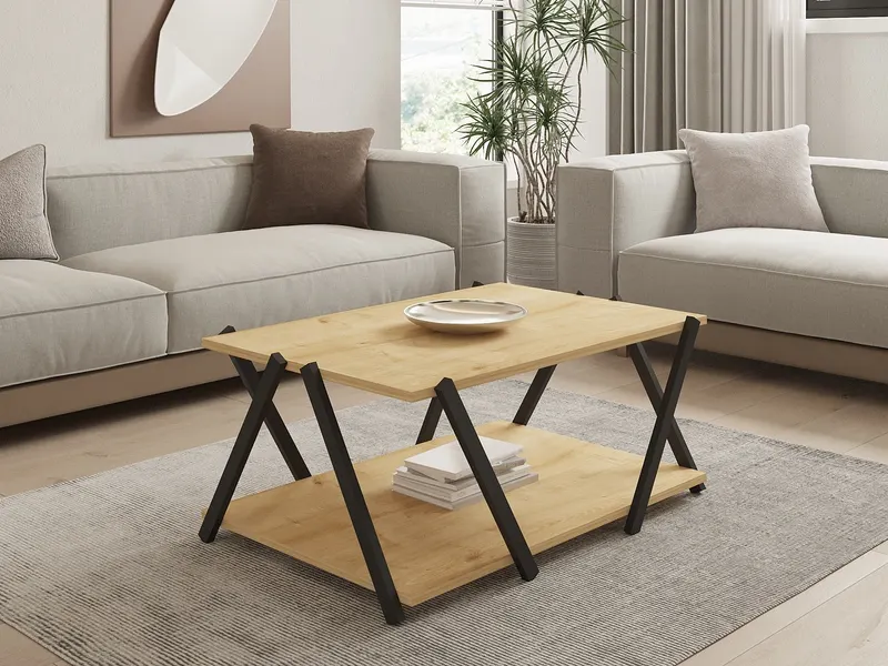 Măsuță de cafea Lara, Diverse culori, 94x64x41 cm - Antracit - Stejar safir