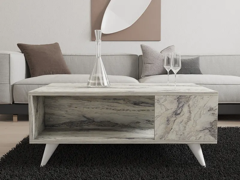 Măsuță de cafea Yuka, Diverse culori, 90x60x40 cm - Freesia marble
