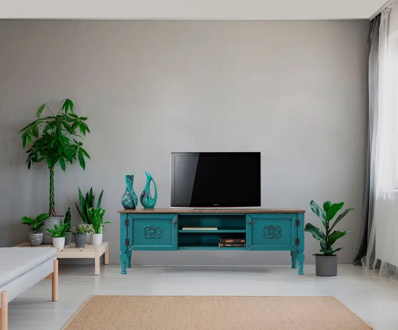 Comodă TV Ada TV, Diverse culori, 150x50x40 cm - Turcoaz