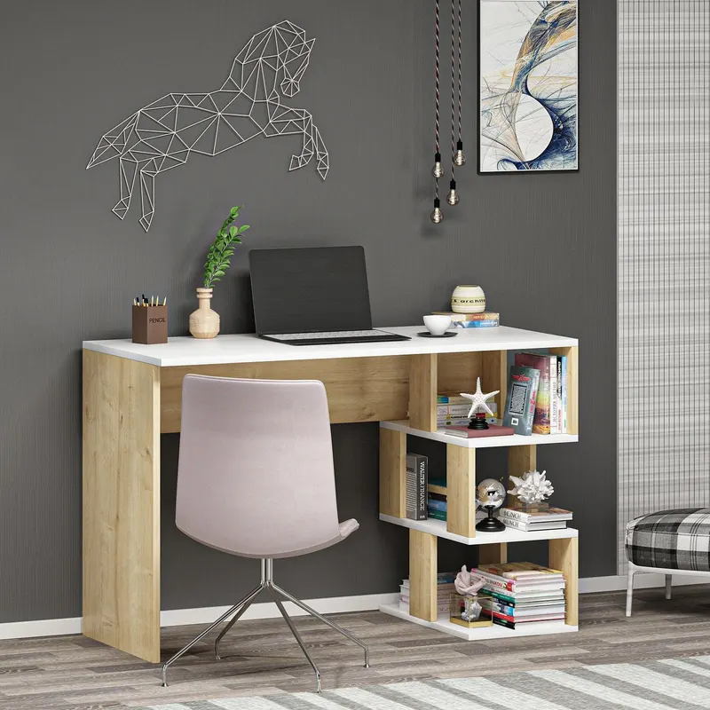Birou Dardanos, Diverse culori, 110x50x74 cm - Alb - Stejar safir