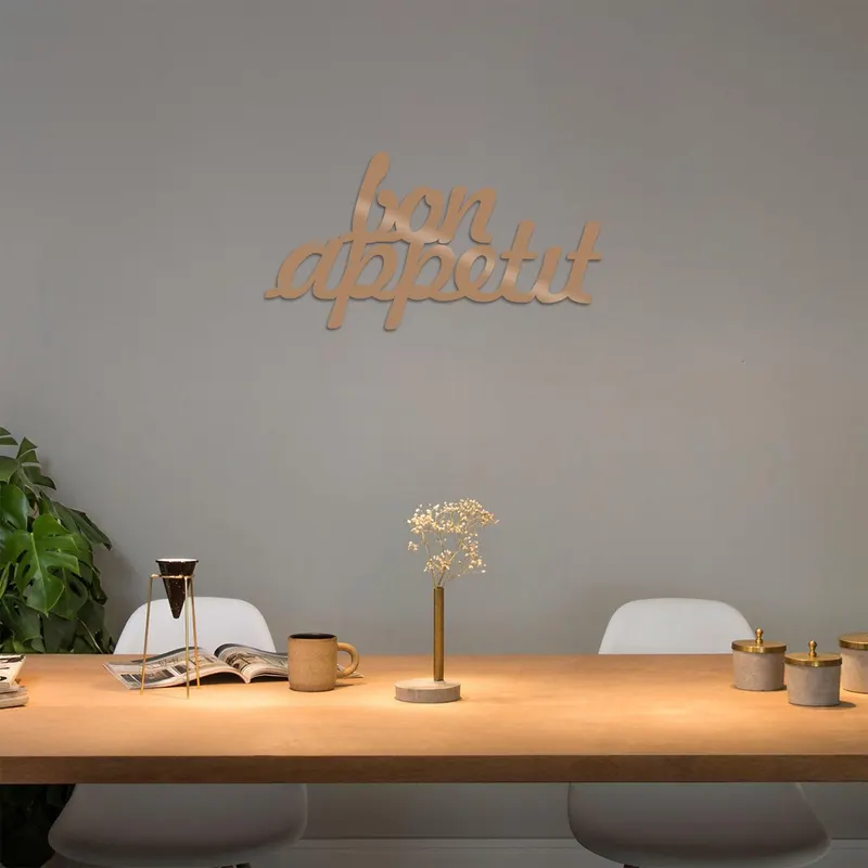 Decorațiune de perete din metal Bon Appetit 1, Diverse culori, 50x30x0 cm - Copper