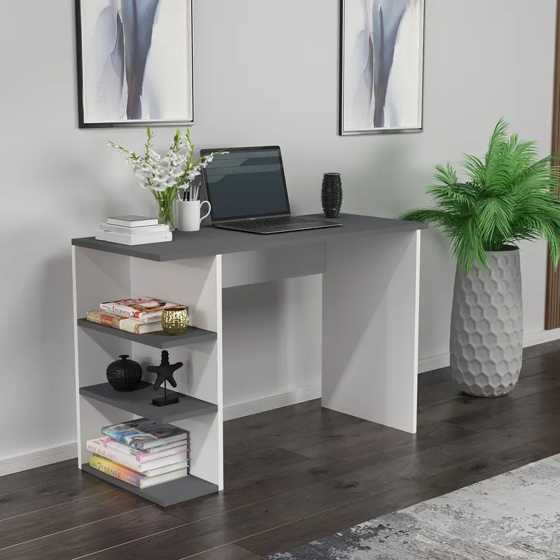 Birou Dora, Diverse culori, 110x45x72 cm - Antracit - Alb