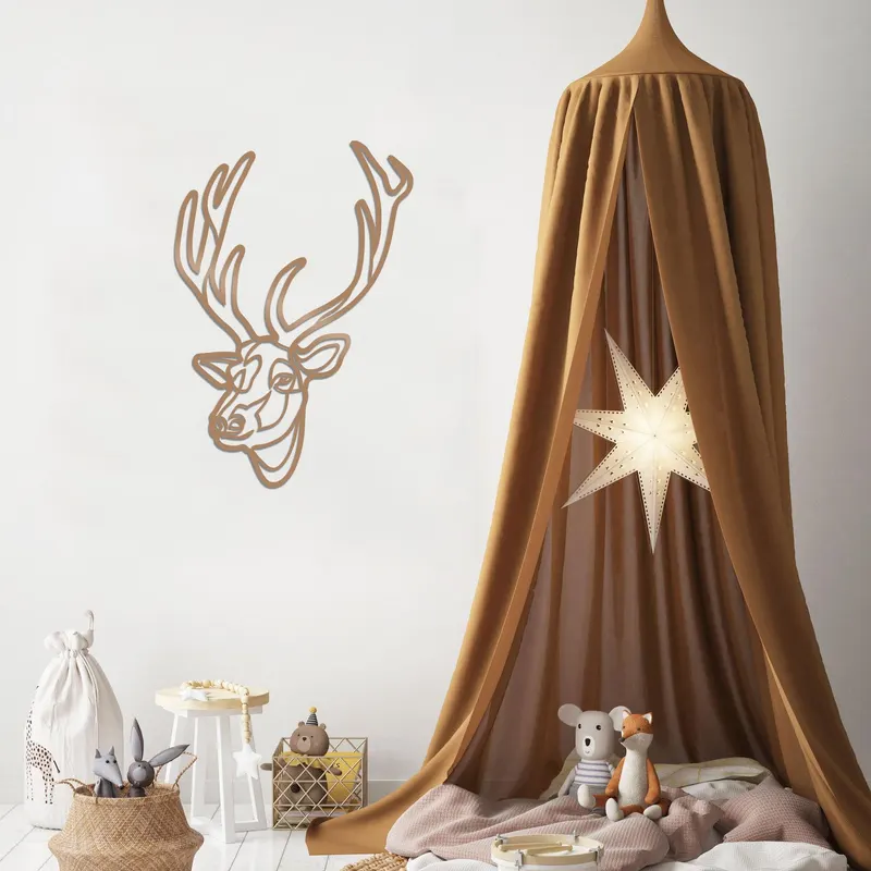 Decorațiune de perete din metal Dear, Diverse culori, 48x69x0 cm - Copper