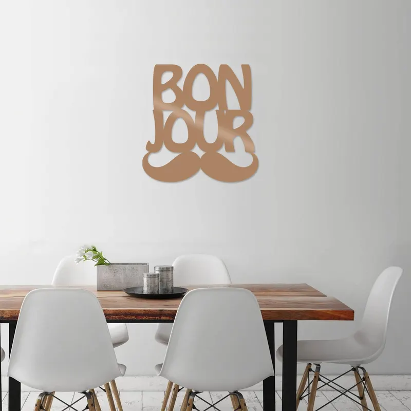 Decorațiune de perete din metal Bonjur, Diverse culori, 49x49x0 cm - Copper