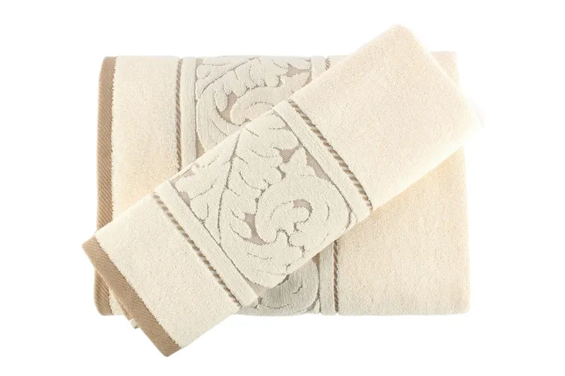 Set prosoape de baie 2 bucăți Sultan, Diverse culori, 70x140 cm - Crem
