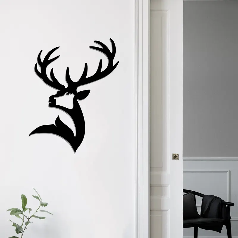 Decorațiune de perete din metal Dear2, Diverse culori, 38x53x0 cm - Negru