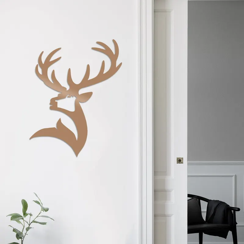 Decorațiune de perete din metal Dear2, Diverse culori, 38x53x0 cm - Copper