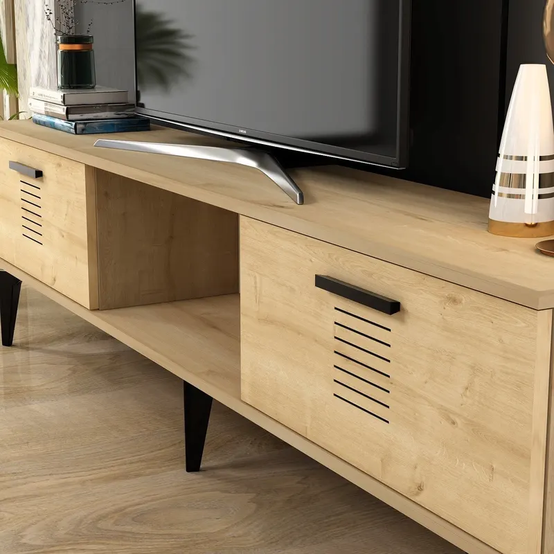Comodă TV Asimo, Diverse culori, 150x30x45 cm - Stejar safir