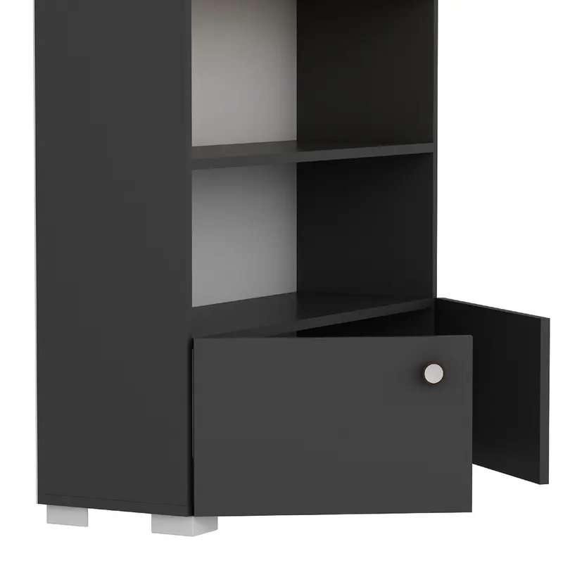 Bibliotecă Penguen, Diverse culori, 94x30x187 cm - Antracit