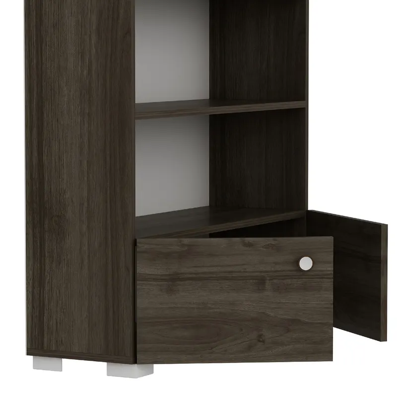 Bibliotecă Penguen, Diverse culori, 94x30x187 cm - Nuc