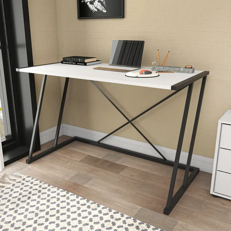Birou Adelaide, Diverse culori, 114x60x75 cm - Negru - Alb