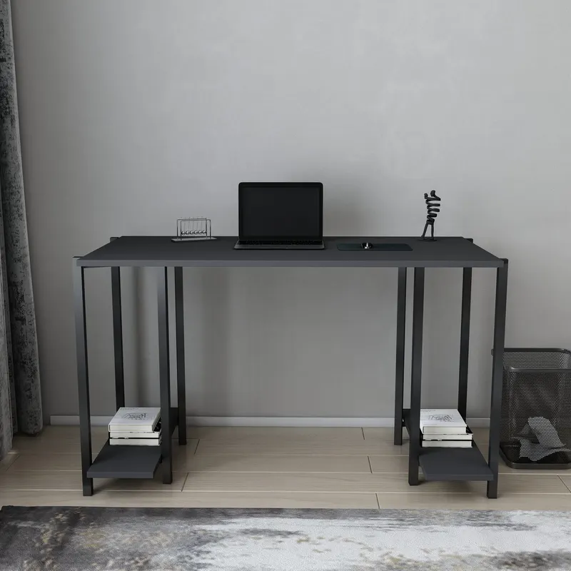Birou Academy, Diverse culori, 125x60x74 cm - Negru - Antracit