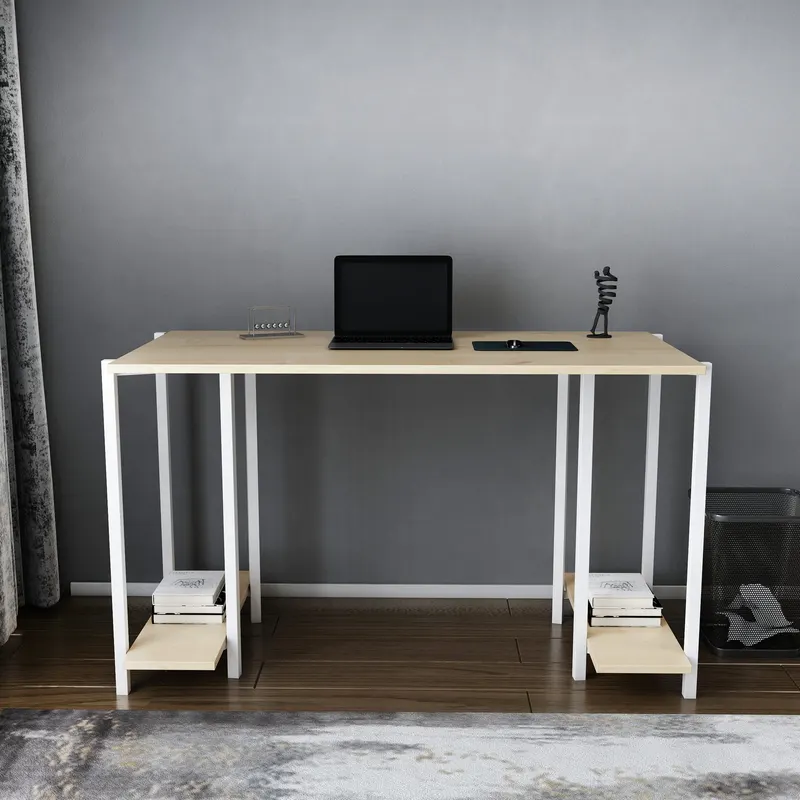 Birou Academy, Diverse culori, 125x60x74 cm - Alb - Stejar