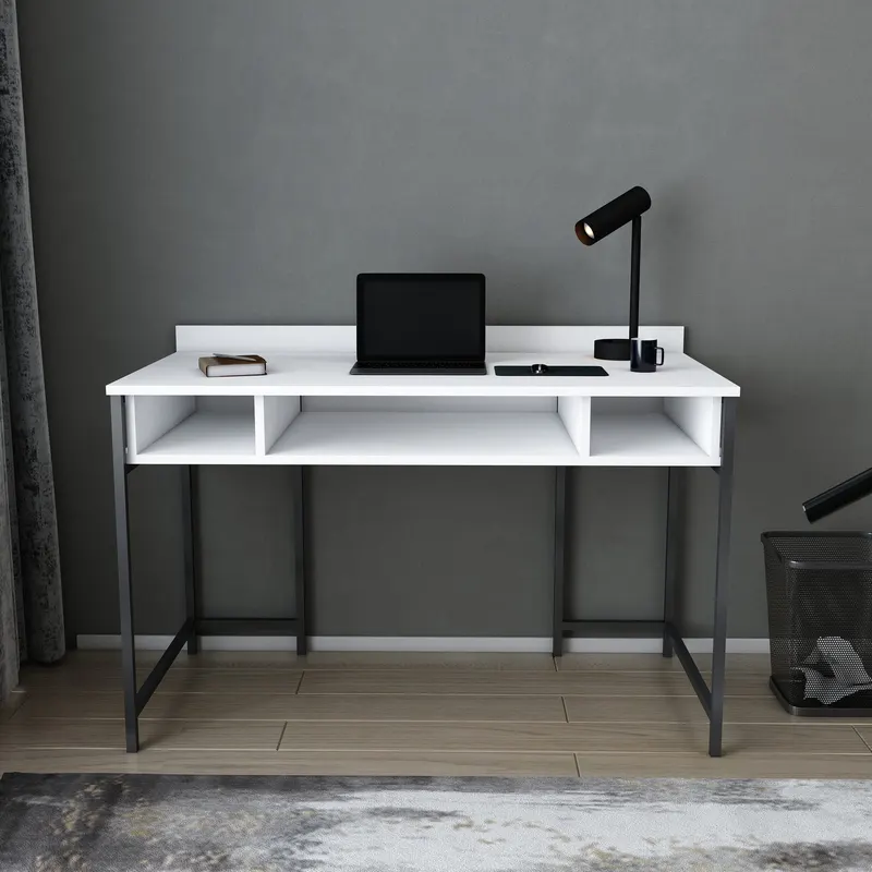 Birou Alma, Diverse culori, 120x60x75 cm - Negru - Alb