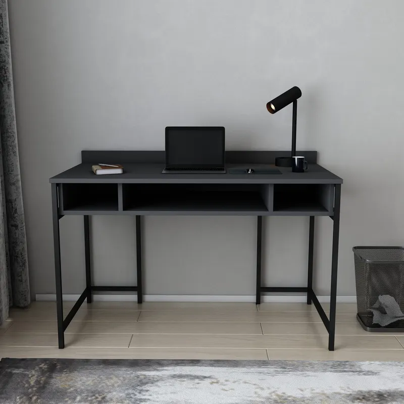 Birou Alma, Diverse culori, 120x60x75 cm - Negru - Antracit