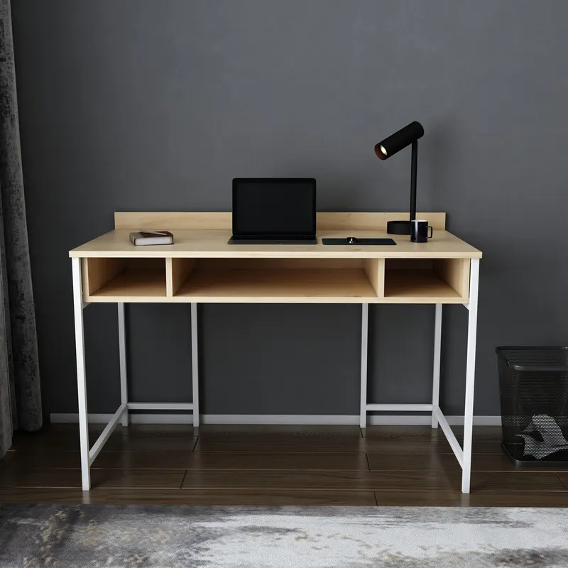 Birou Alma, Diverse culori, 120x60x75 cm - Alb - Stejar