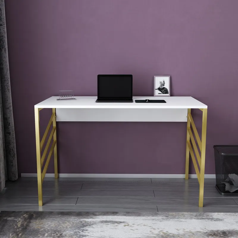 Birou Josephine, Diverse culori, 120x60x75 cm - Auriu - Alb