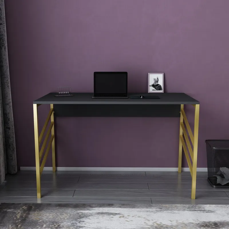 Birou Josephine, Diverse culori, 120x60x75 cm - Auriu - Antracit