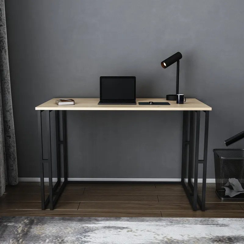 Birou Kane, Diverse culori, 120x60x75 cm - Negru - Stejar