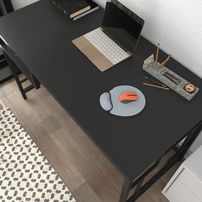 Birou Kennesaw, Diverse culori, 120x60x75 cm - Negru - Antracit